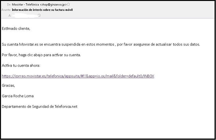 Phishing Movistar